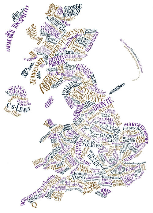Map of Literary Britain and Northern Ireland by Geoff Sawers